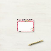 Mooie rode kleur met poten schattige kittens 4" x  post-it® notes (Op bureau)