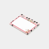 Mooie rode kleur met poten schattige kittens 4" x  post-it® notes (Schuin)