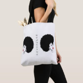 Mooie Rode Lip Afro boodschappentas Tote Bag (Dichtbij)