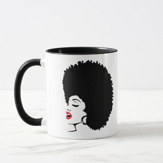 Mooie Rode Lip Afro Mok (Links)