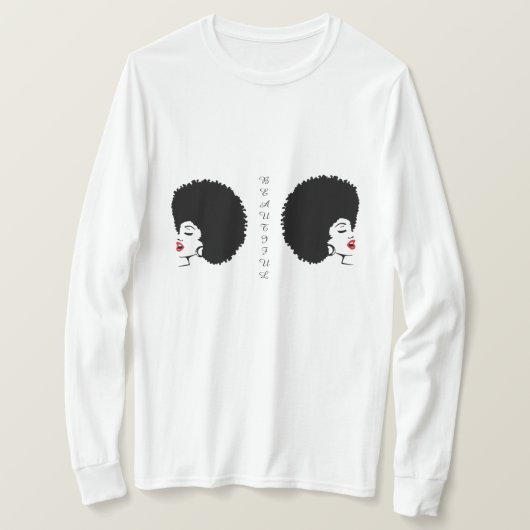 Mooie Rode Lip Afro T-shirt (Design voorkant)