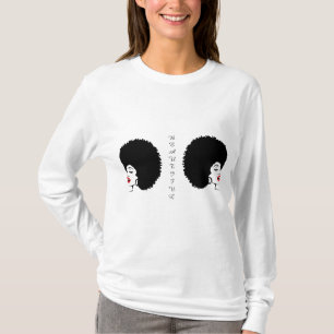 Mooie Rode Lip Afro T-shirt