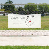 Mooie rode lippen make-up artiest branding spandoek (Insitu)