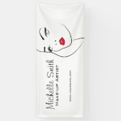 Mooie rode lippen make-up artiest branding spandoek (Verticaal)