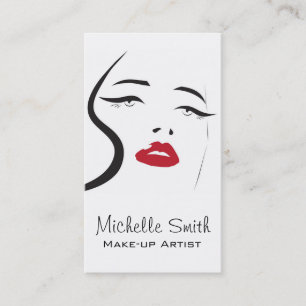 Mooie rode lippen make-up artiesten visitekaartje