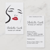 Mooie rode lippen make-up artiesten visitekaartje (Voorkant / Achterkant)