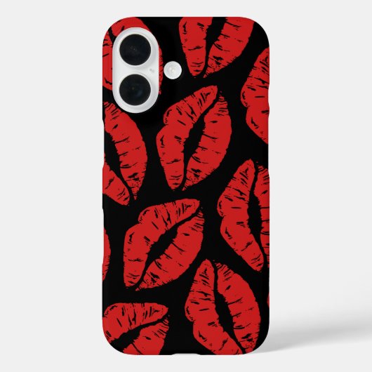 Mooie rode lippenstift kussen kus lippen patroon Case-Mate iPhone case (Achterkant)