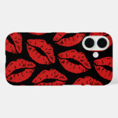 Mooie rode lippenstift kussen kus lippen patroon Case-Mate iPhone case (Achterkant (horizontaal))
