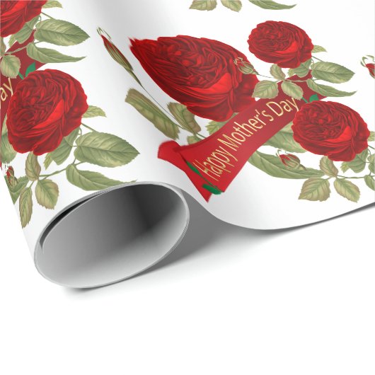 Mooie rode Moederdag rozen Cadeaupapier (Rol Hoek)