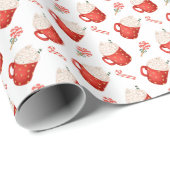 Mooie rode mokken pepermunt Kerstmis Cadeaupapier (Rol Hoek)