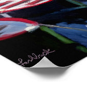 Mooie rode Oranje blauwe boten in Collioure Poster (Hoek)