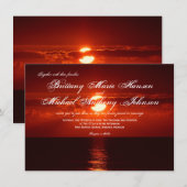 Mooie Rode Oranje zondbruiloft-uitnodigingen Kaart (Voorkant / Achterkant)