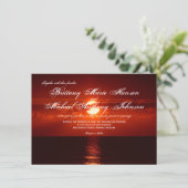 Mooie Rode Oranje zondbruiloft-uitnodigingen Kaart (Staand voorkant)