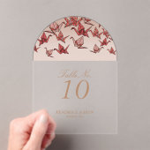 Mooie rode origami papier kraan bruiloft acryl uitnodigingen (Insitu (Draagbaar))