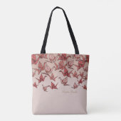 Mooie rode origami papier kraan op maat tote bag (Achterkant)
