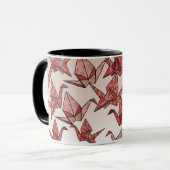 Mooie rode origami papierkraan mok (Voorkant links)