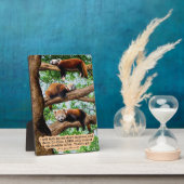 Mooie rode Panda Schrift Psalmen 4:8 Fotoplaat (Zijkant)