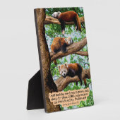 Mooie rode Panda Schrift Psalmen 4:8 Fotoplaat (Zijkant)