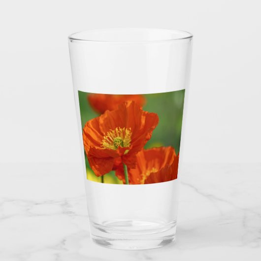 Mooie rode papavery glas (Voorkant)