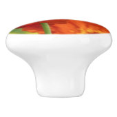 Mooie rode papavery keramische knop (Zijkant)