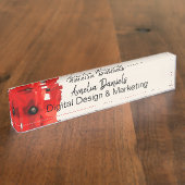 Mooie rode papavery naambordje (Zijkant)