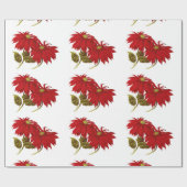 Mooie Rode Poinsettia tekening Cadeaupapier (Vlak)