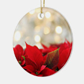 Mooie Rode Poinsettias kerstversiering Keramisch Ornament (Links)