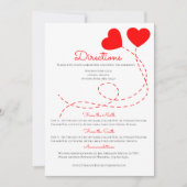 Mooie Rode Richtingaanduiding Trouw Hartjes Ballon Kaart (Voorkant)