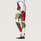 Mooie rode rode rode rode rozenventilator leggings (Links)