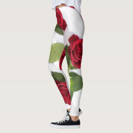 Mooie rode rode rode rode rozenventilator leggings