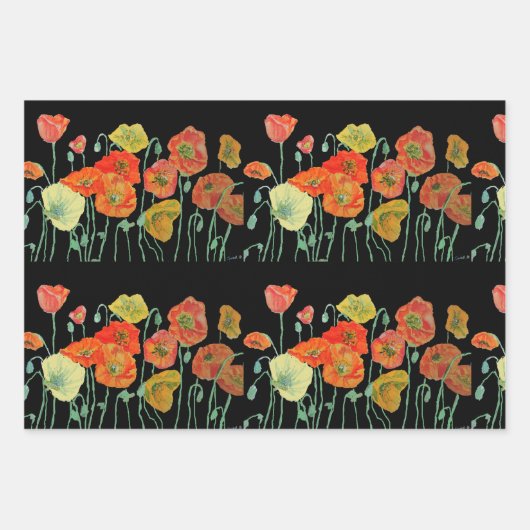 Mooie rode rode roze en inktschilderende Waterverf Inpakpapier Vel (Voorkant 2)