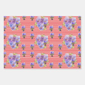 Mooie rode rode roze en inktschilderende Waterverf Inpakpapier Vel (Voorkant 2)