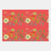 Mooie rode rode roze en inktschilderende Waterverf Inpakpapier Vel (Voorkant 2)