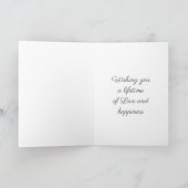 Mooie rode rode roze / gefeliciteerde bruiloft kaart (Binnen)