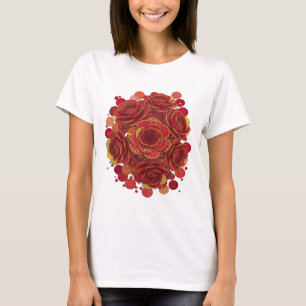Mooie Rode RODE ROZEN EN HELDERE STERREN T-shirt