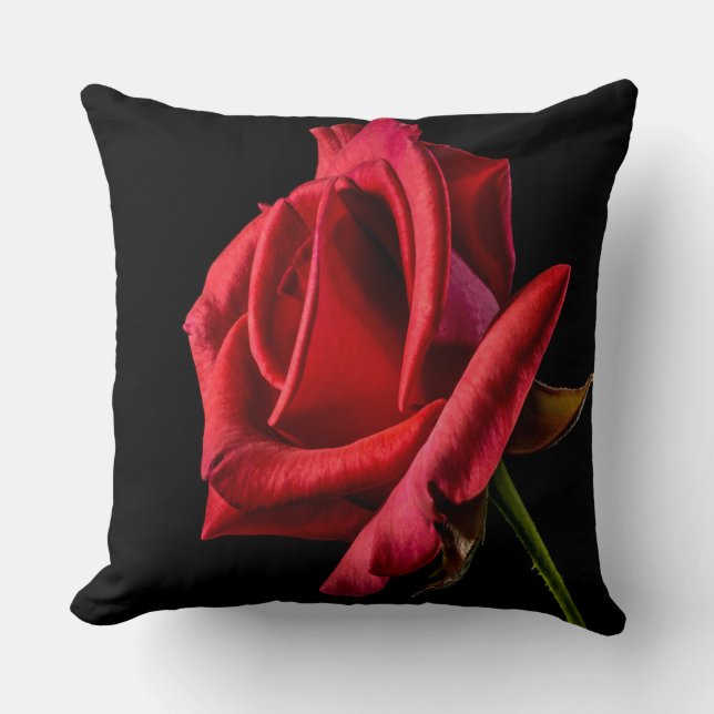 Mooie rode rode rozendop kussen (Voorkant)