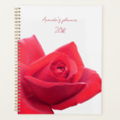 Mooie Rode Roos Aangepaste Naam Planner (Voorkant)