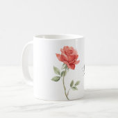 Mooie Rode Roos Bloem Koffiemok (Voorkant links)