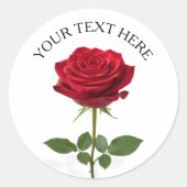 Mooie rode roos bloem romantisch gebruik ronde sticker (Voorkant)