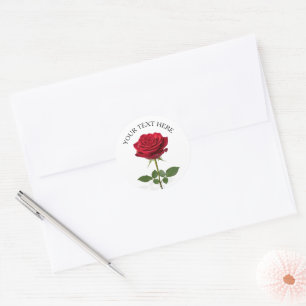 Mooie rode roos bloem romantisch gebruik ronde sticker