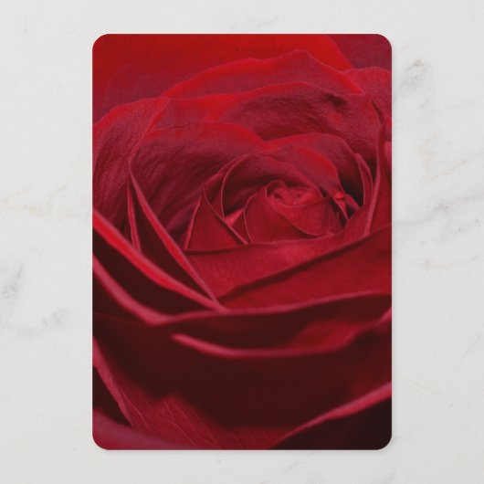 Mooie rode roos bruiloft menu (Achterkant)