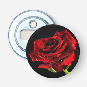 Mooie rode roos button flesopener