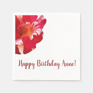 Mooie rode roos cocktail servet