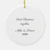 Mooie Rode Roos / Eerste Kerst Samen Keramisch Ornament (Achterkant)