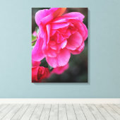 Mooie Rode Roos Foto Canvasprint Canvas Afdruk (Insitu (Houten vloer))