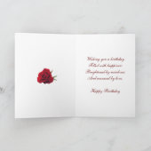 Mooie rode roos Fotokaart voor een verjaardag Kaart (Binnen)