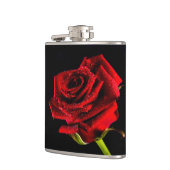 Mooie rode roos heupfles (Links)