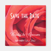 mooie rode roos, met de date trouwmagneet. magneet (Voorkant)