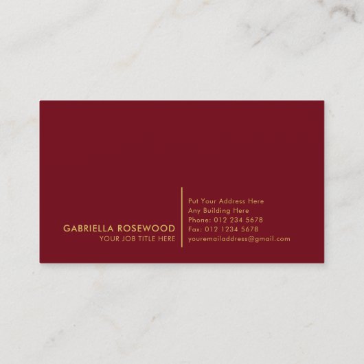 Mooie rode roos met gouden vierkant Lijst Visitekaartje (Achterkant)