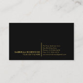 Mooie rode roos met zwart vierkant goud Lijst Visitekaartje (Achterkant)